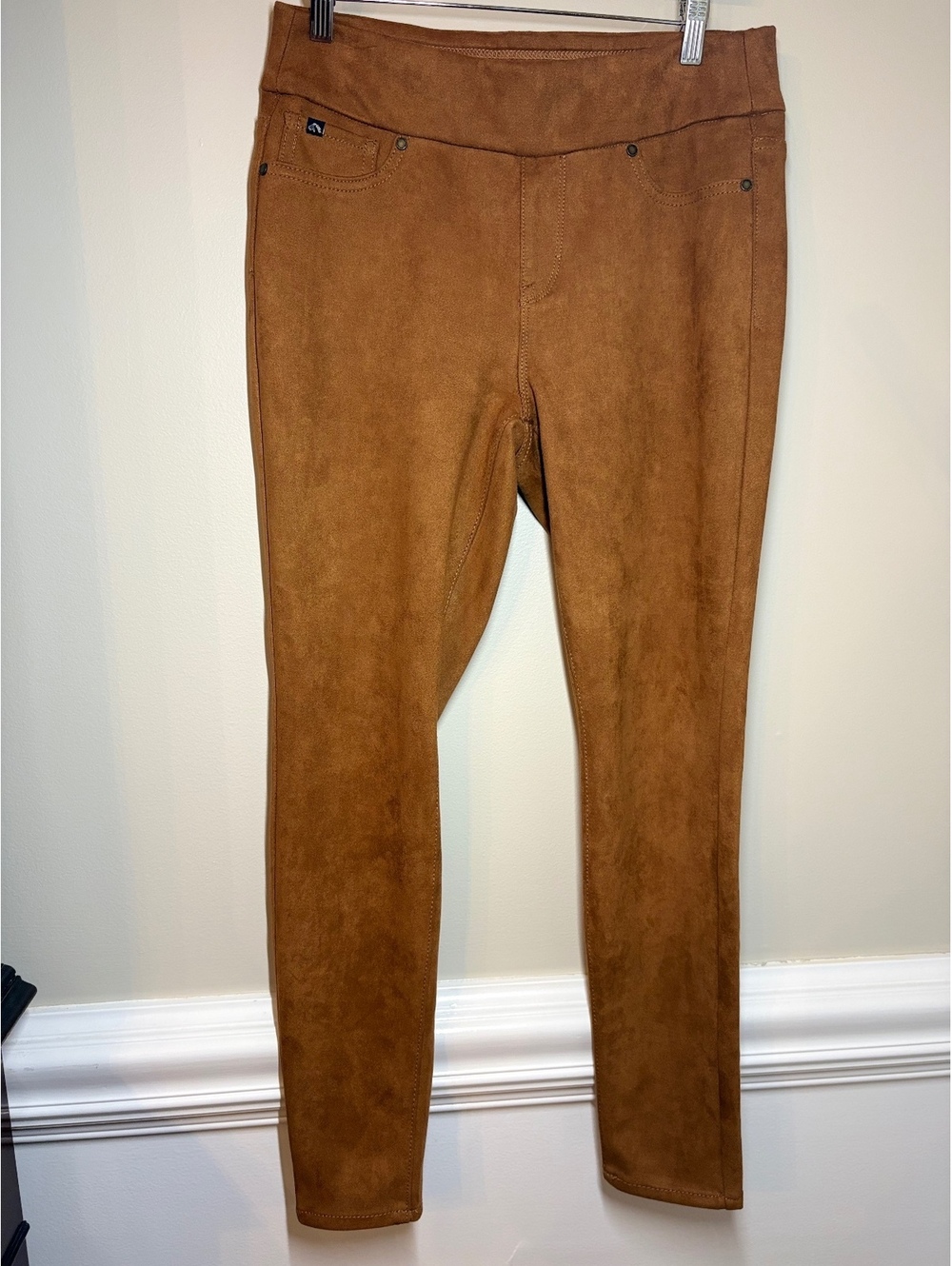 Brown Vegan Suede pull-on pants M